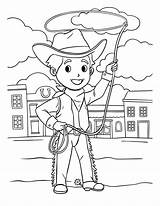 Cowboy With Rope Coloring Page For Kids 19979780 Vector Art At Vecteezy sketch template