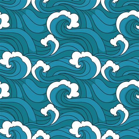 Free Vector | Hand drawn japanese wave pattern illustration