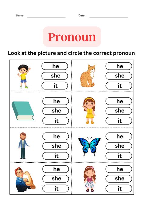 Pronouns Worksheet For Grade 1 - prntbl.concejomunicipaldechinu.gov.co