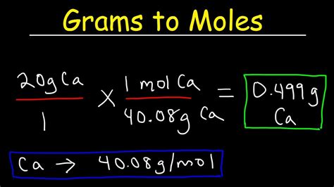 How To Convert Grams To Moles