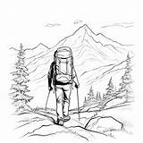 Premium AI Image  Detailed Black And White Hiker Illustration Simple sketch template