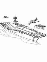 Aircraft Carrier Coloring Pages Sketch Page sketch template
