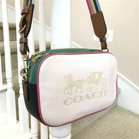 New Coach Jes Chalk Multi Color Block Leather Crossbody Bag F72704 | Leather shoulder purse ...