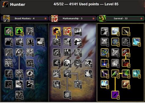 Wow of Warcraft Talents and Glyphs : PVE - DPS SURVIVAL HUNTER TALENT TREE & GLYPHS GUIDE WOW ...