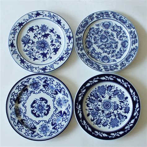 1 Piece Chinese Antique Porcelain Blue And White Decorative Plates For ...