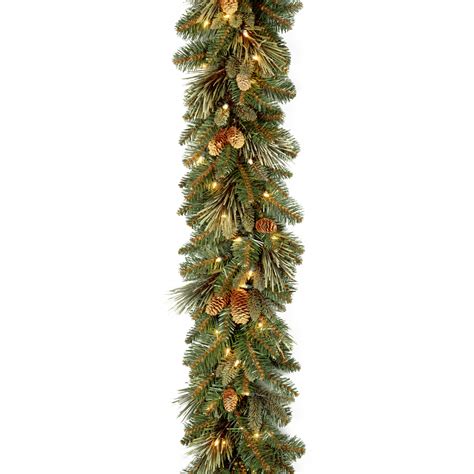 National Tree Company 9 ft. Carolina Pine Garland with Clear Lights - Seasonal - Christmas - Garland