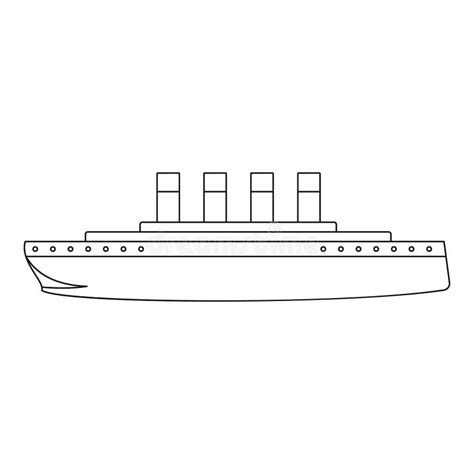 Titanic Icon, Outline Style. Stock Vector - Illustration of journey ...