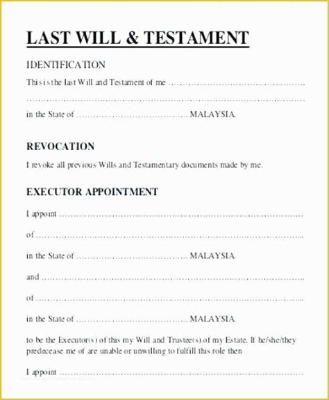 Last Will And Testament Template Louisiana