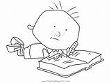 Stanley Doing Homework Coloring Page For Kids  Free Printable sketch template