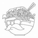 Premium Vector  Coloring Illustration Of Cartoon Hipster Ramen noodles sketch template