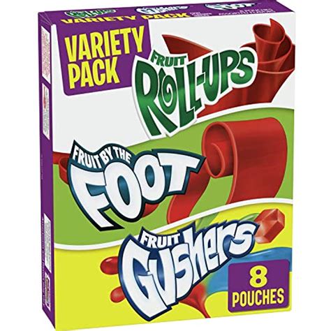 Fruit Snacks Variety Pack, Fruit Roll-Ups, Fruit By The Foot, Gushers ...