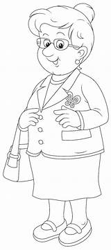 Grandma Coloring Page sketch template