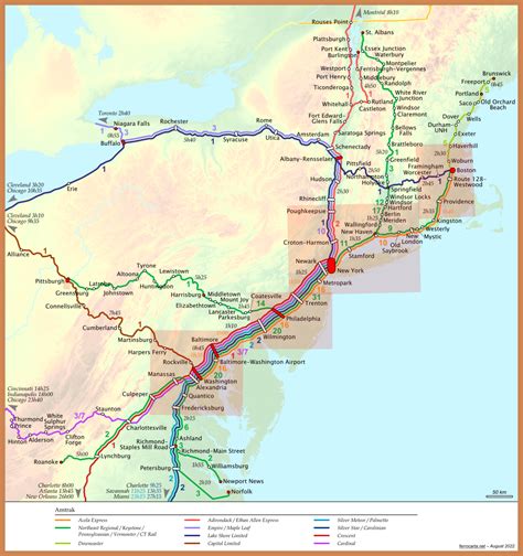 Railway Maps of the United States | Northeast