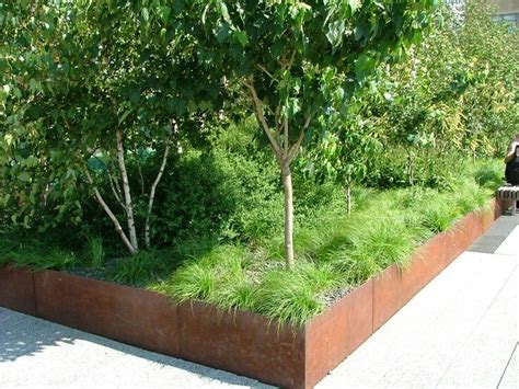 corten steel raised beds | Landscape design, Modern garden, Hardscape