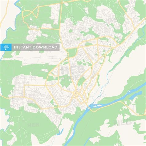 Printable street map of Garoua, Cameroon | Streit