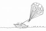 Parasail Parasailing Brevets Sketch Coloring Page sketch template