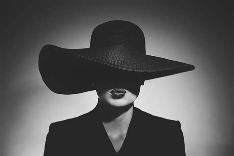 HD wallpaper: style, retro, black and white, shadow, lighting, lips, hat | Wallpaper Flare