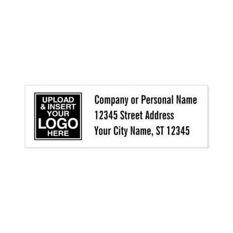 Add Logo - Office or Business Address Label Self-inking Stamp Business ...