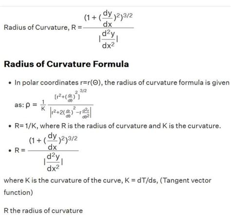 Radius of Curvature Formula ⭐️⭐️⭐️⭐️⭐️