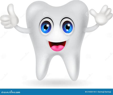 Happy tooth cartoon stock vector. Illustration of hygiene - 31655118