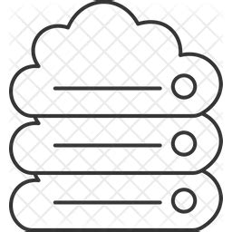 Cloud Database Icon - Download in Line Style