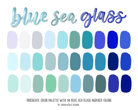Blue Color Palette for Procreate Sea foam Turquoise Blue | Etsy | Blue colour palette, Turquoise ...