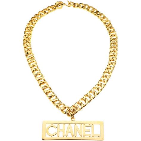 CHANEL MASSIVE LOGO PLATE NECKLACE liked on Polyvore featuring jewelry, necklaces, accessories ...