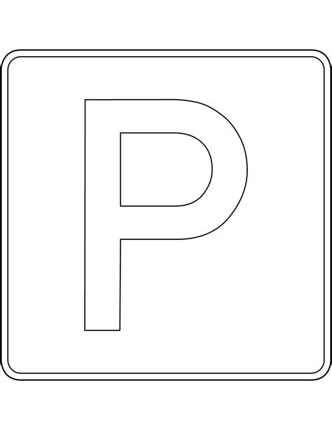 Parking Lot Road Sign coloring page - Download, Print or Color Online for Free