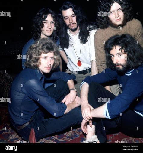 Members of British rock band 'Supertramp', clockwise from bottom left ...