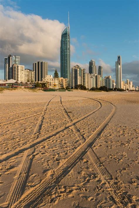 Sandy Beach At Gold Coast, Australia Stock Photo - Image of skyscrapers, coast: 69002688