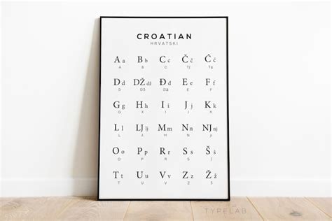 Croatian Alphabet Chart Print Alphabet Poster Croatia | Etsy Australia