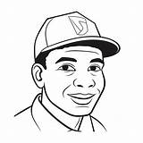 Jackie Robinson Legend Coloring  Page sketch template