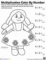 Multiplication Color Number Mosaics Math Solve Pack Worksheets  sketch template