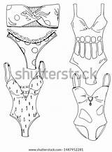 Hand Drawn Coloring Page Swimsuit Handmade Stock Illustration  sketch template