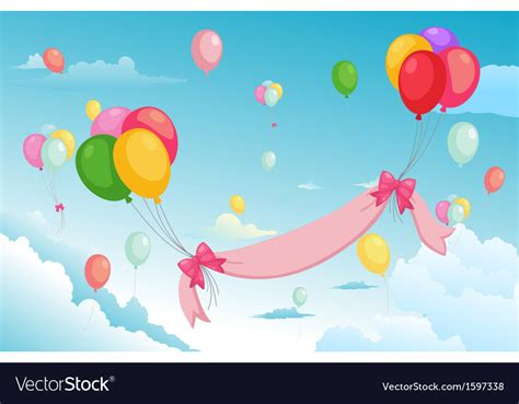 Balloon in the sky Royalty Free Vector Image - VectorStock