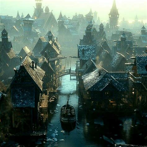 Lake Town -Hobbit | Fantasy landscape, Fantasy city, Fantasy town