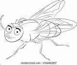 Cute Fly Cartoon Coloring Page Black And White Sketch sketch template