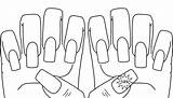 Fingernail Coloring Page sketch template