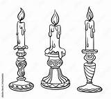 Candlestick Coloring Page sketch template