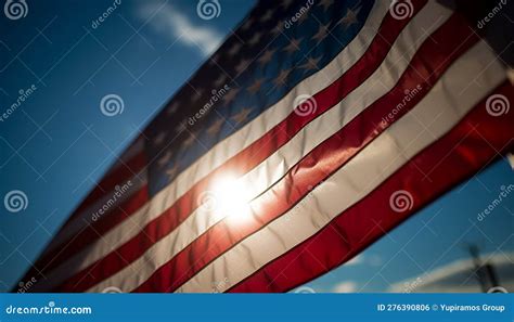 Waving American Flag Symbolizes Patriotism and Freedom Generated by AI ...