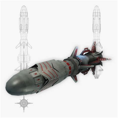 3D model Missile 10 sci-fi low poly VR / AR / low-poly | CGTrader