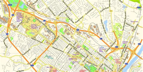 Albany PDF Map Vector New York US, exact City Plan scale 1:55257 full ...