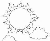 Sun And Clouds Coloring Pages sketch template