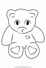 Fluffy Teddy Bear Coloring Page For Kids  Free Printable sketch template