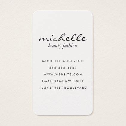 #plain - #Minimalist Plain White with Cursive Text Business Card | Business cards beauty, Text ...