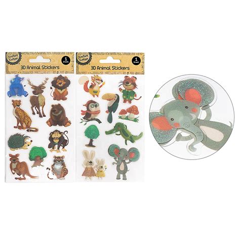 Stickers Animal 3D Assorted | The Reject Shop