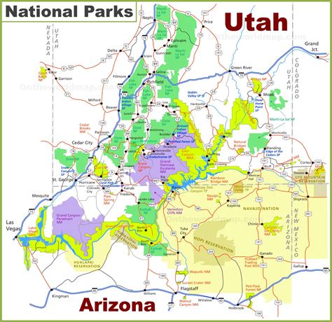 Map Of National Parks In Utah And Arizona : Glasses Characters | hiscrape