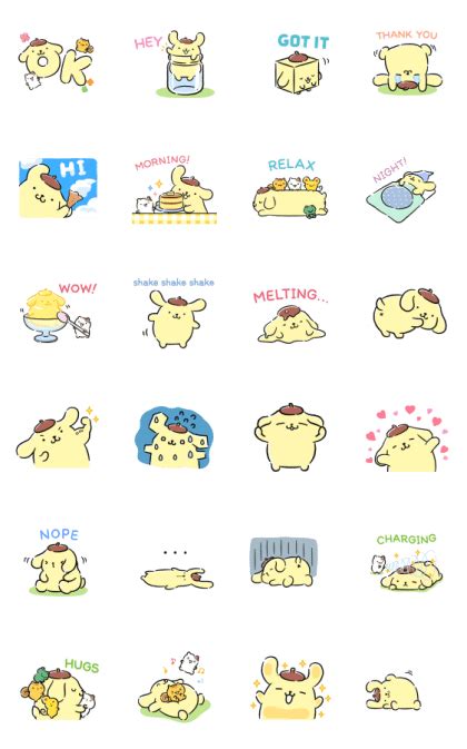 Super Animated Pompompurin LINE WhatsApp Sticker GIF PNG