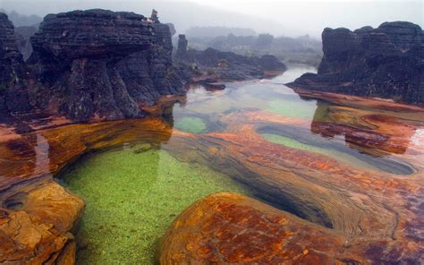 Natural Pools in Mount Roraima. Mount Roraima is the highest of the Pakaraima chain of tepui ...