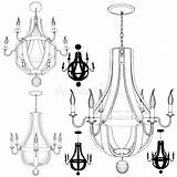 Luster Chandelier Vector Illustration Isolated On White Background  sketch template